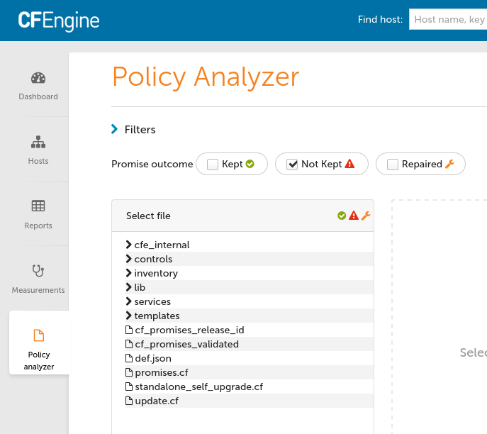 Policy Analyzer UI with policy tree view