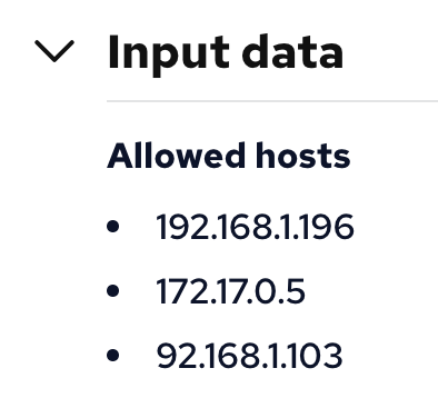 list of IP address to allow to connect